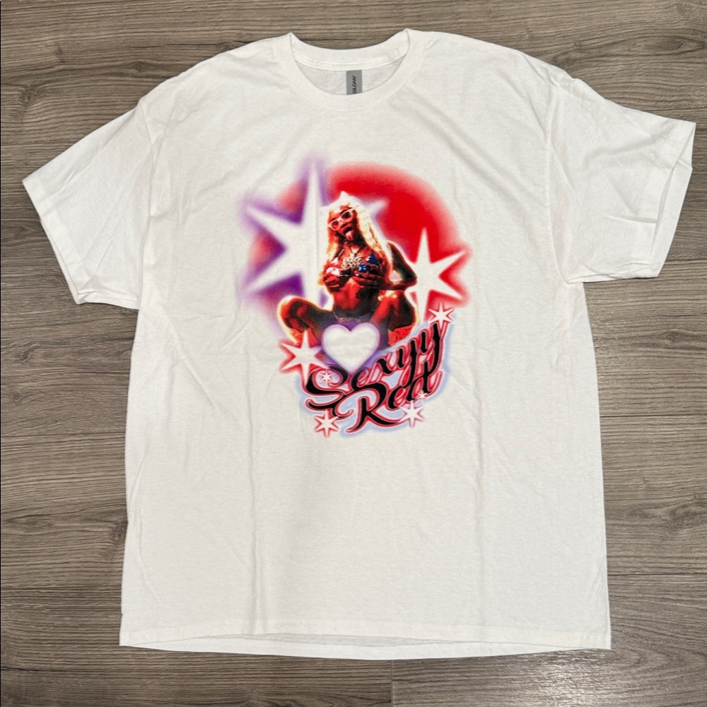 Sexy Red Airbrushed looking Tee Men’s Size Extra Large